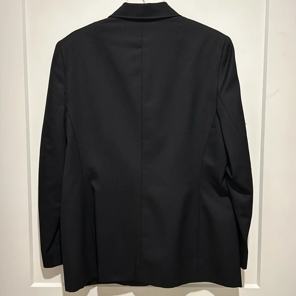Evan Picone women’s black wool blend 2-button blazer, size 14